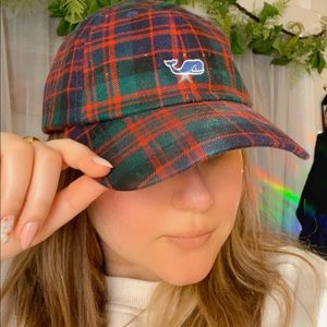 Plaid Vineyard Vines Logo Preppy Baseball Hat
